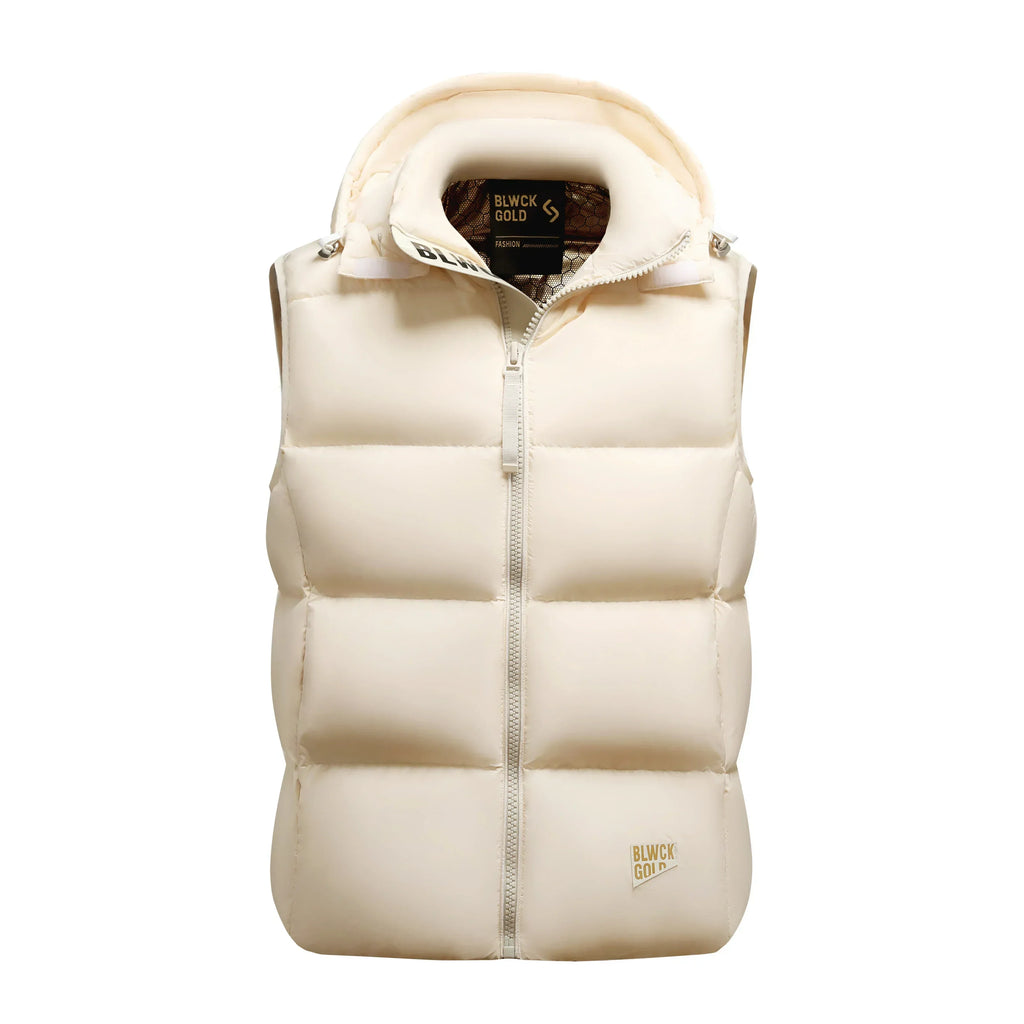 Men's Warm Quilted Down Vest - Cotton Blend for Autumn Wear