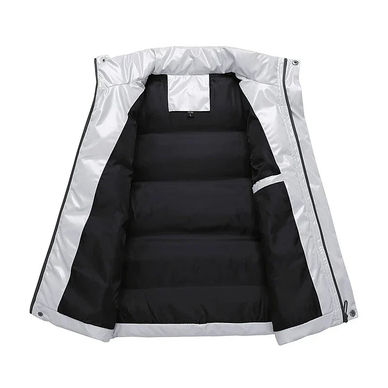 Men's Warm Quilted Down Vest - Insulated for Winter Comfort