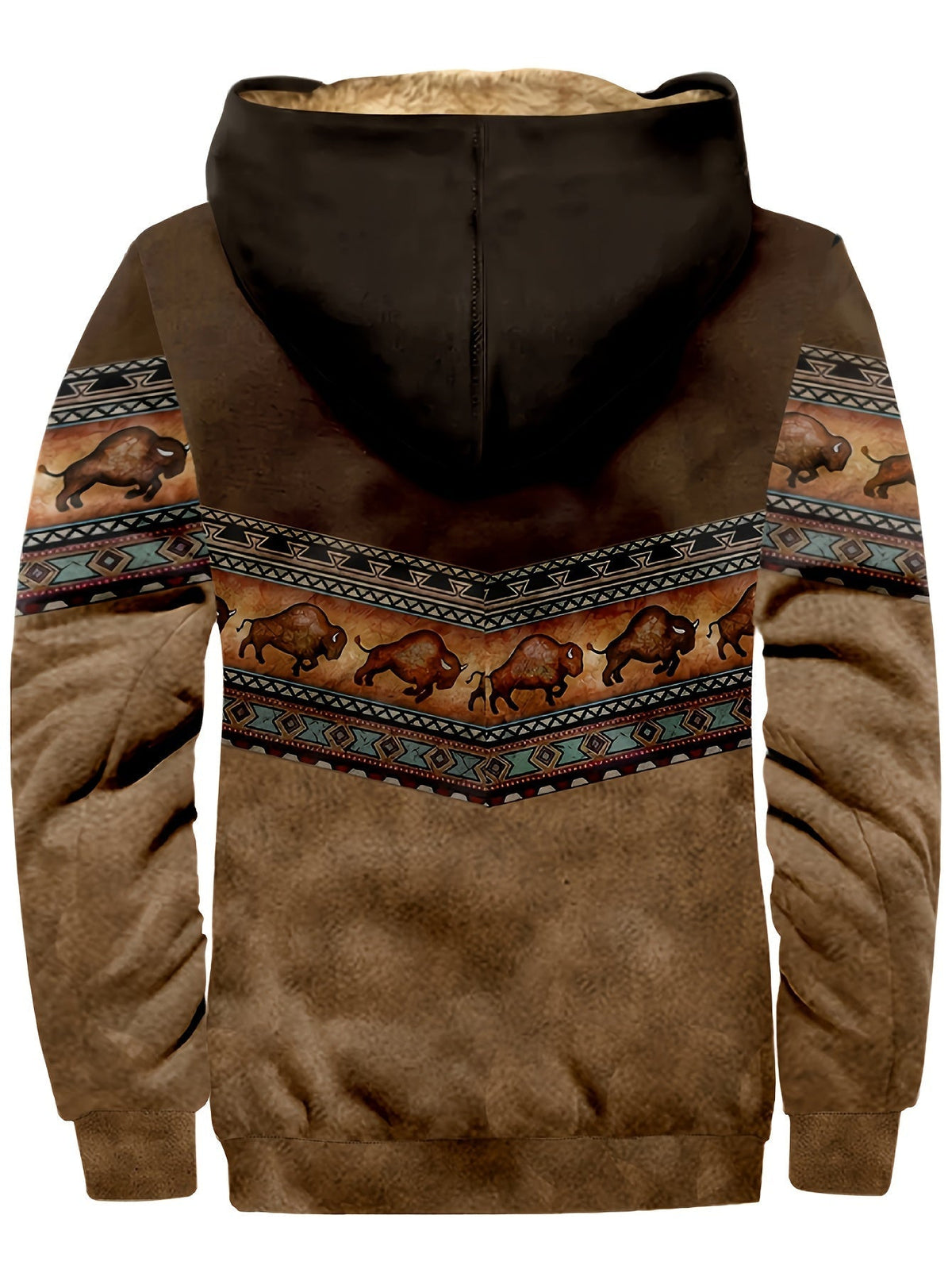 Men's Western Fleece-Lined Zip Hoodie