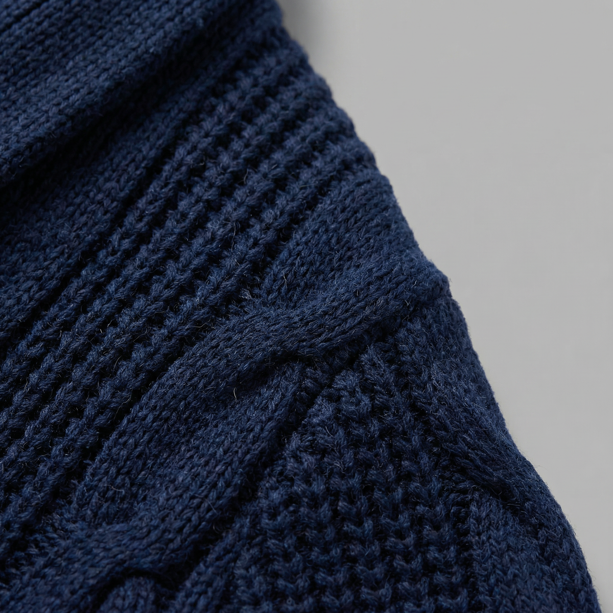 Men's Cable Knit Shawl Collar Cardigan, Button Front