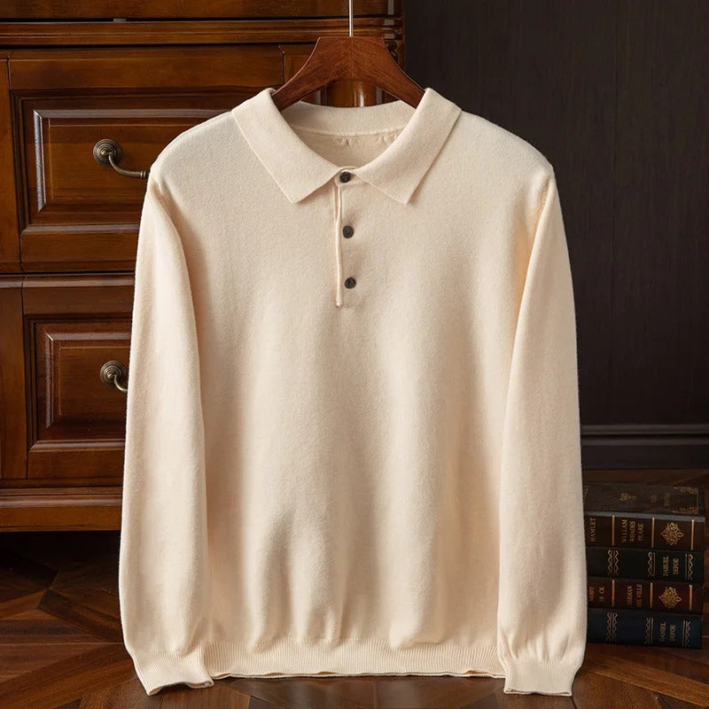 Men's Wool Polo Collar Sweater