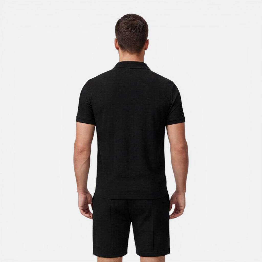 Montarello Men's Slim Fit Polo Shirt & Shorts Co-Ord Set