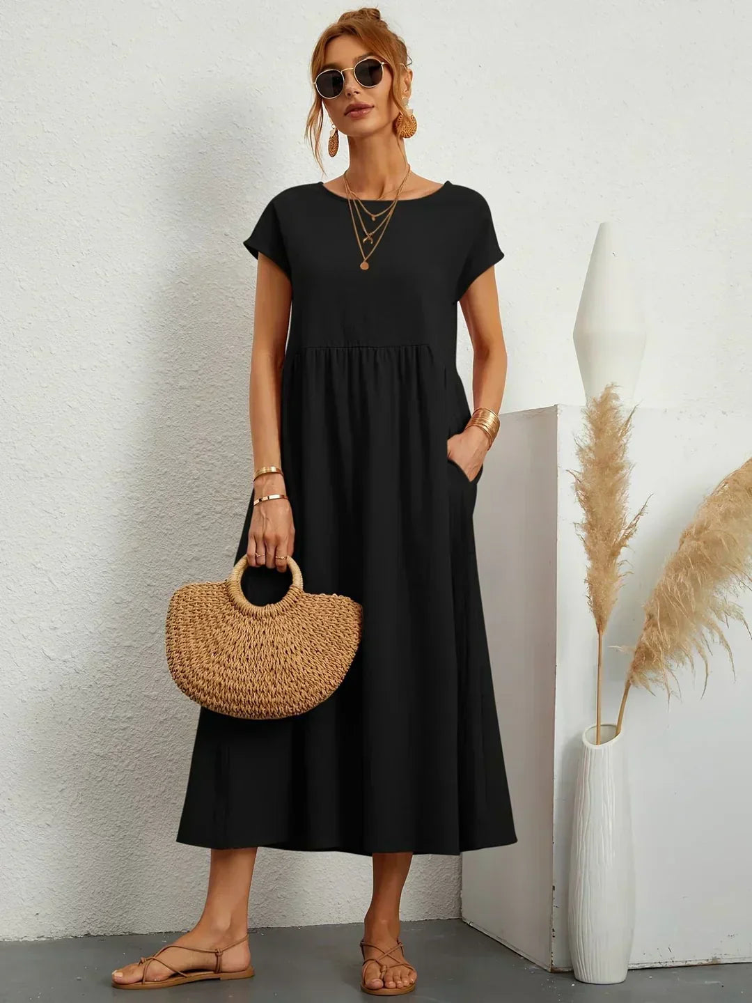 Eva's Boutique | Elegant Comfort Dress