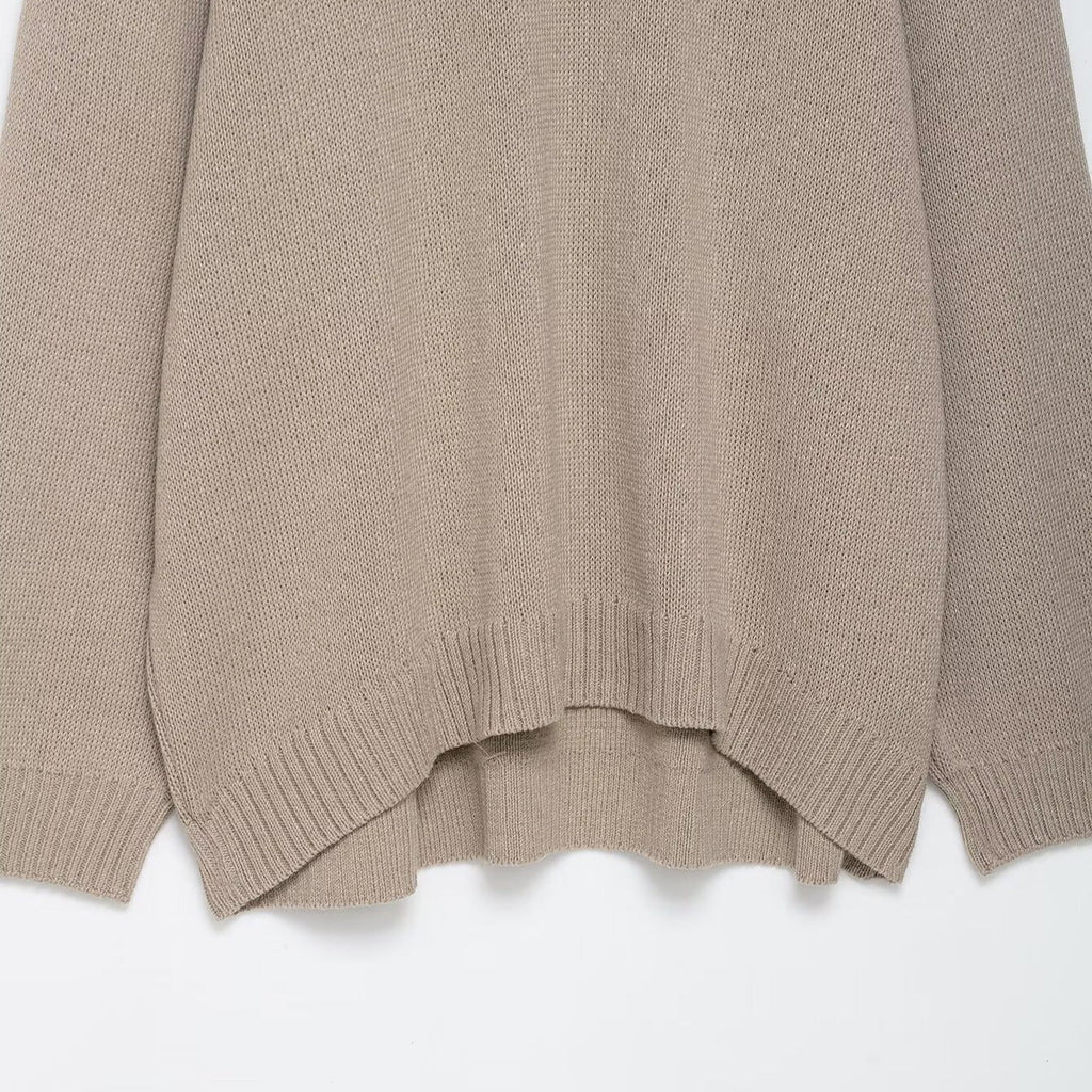 Women's Oversized Crew Neck Sweater with Drop Shoulders