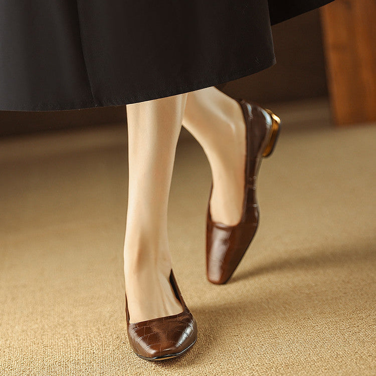 Celene Genuine Leather Heels