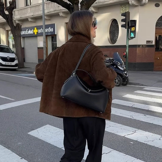 Women's Oversized Button-Front Teddy Jacket