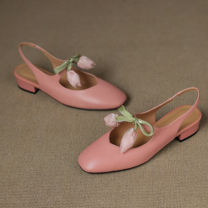 Tulip Genuine Leather Slingbacks