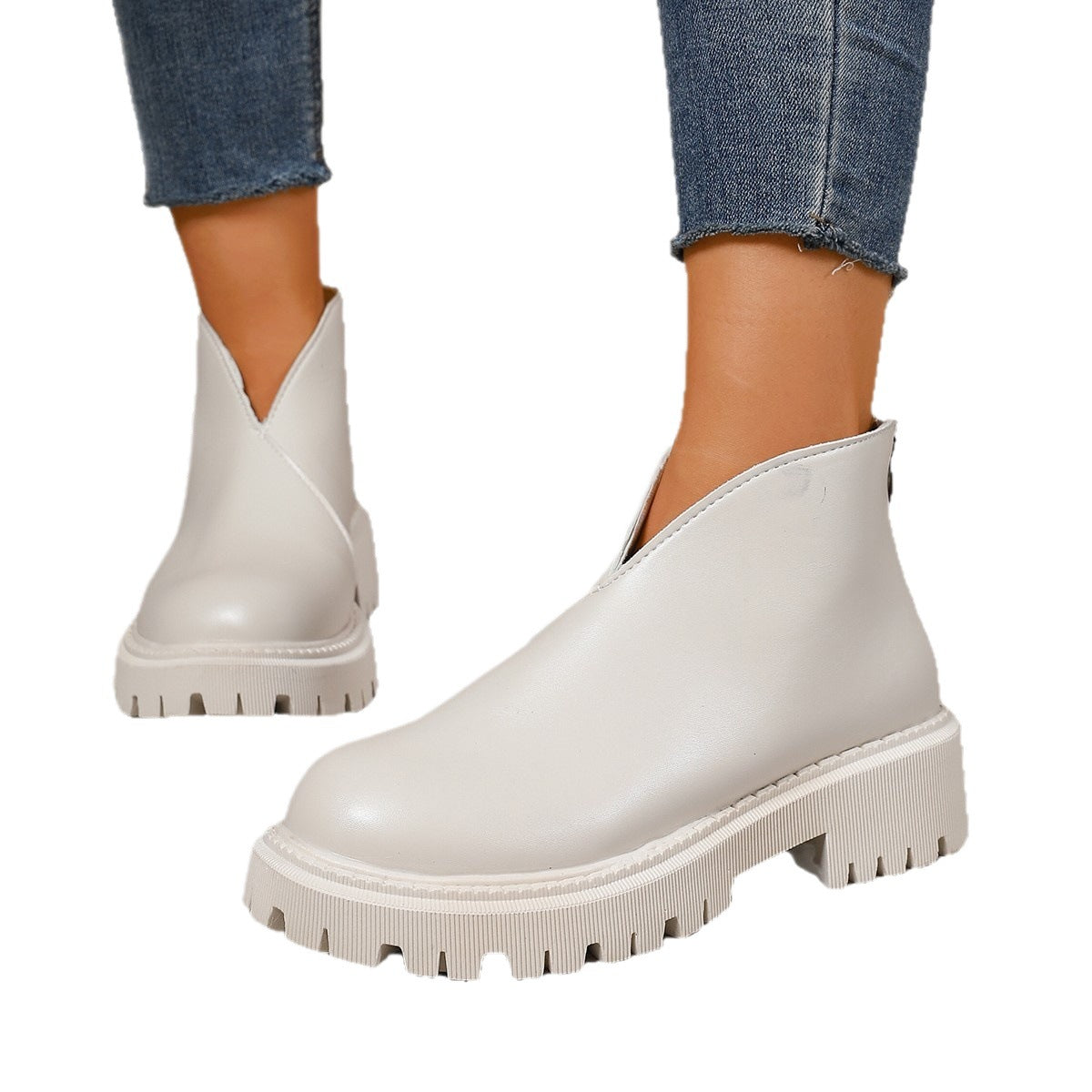 Women's Chunky Platform Chelsea Boots with Lug Sole