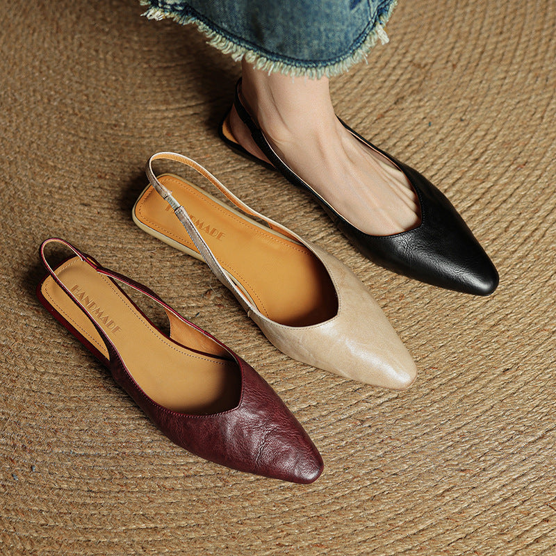 Amelie Genuine Leather Slingbacks