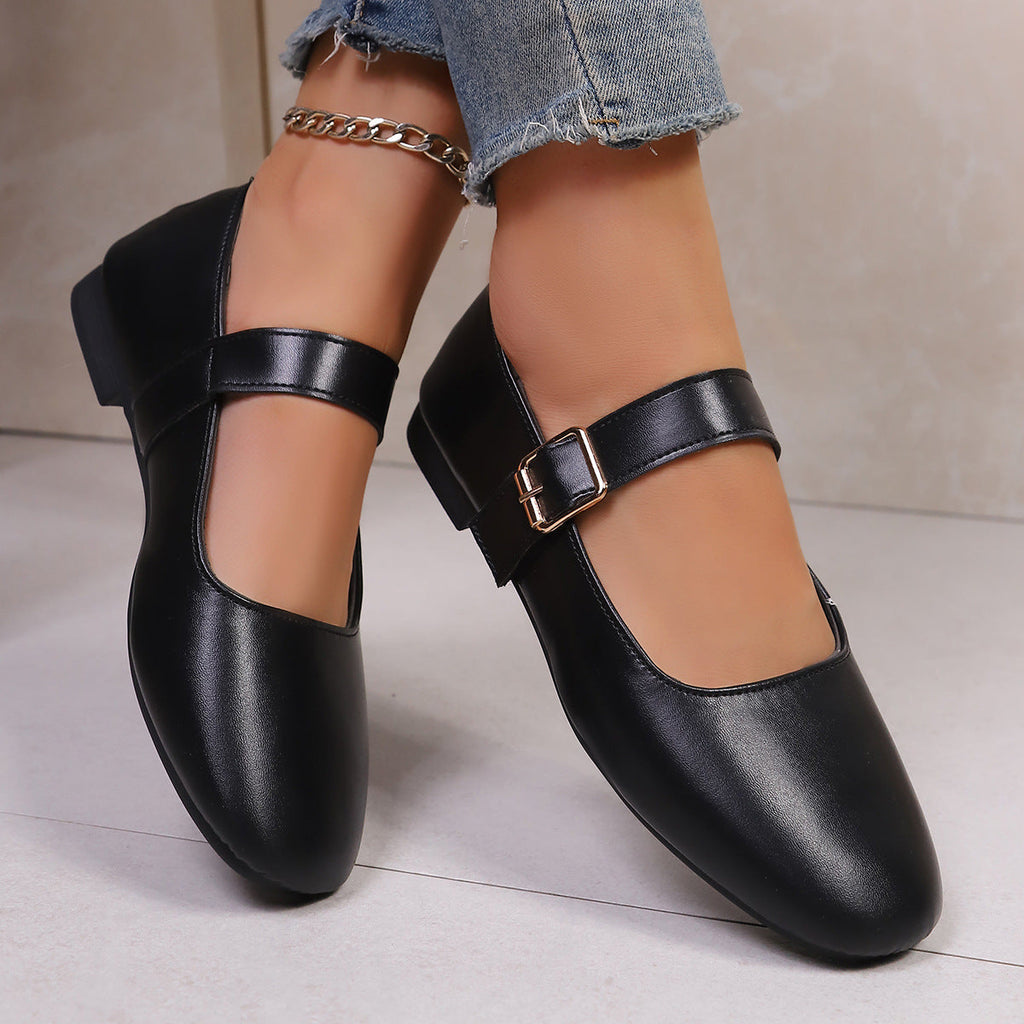 Women's Mary Jane Shoes with Adjustable Strap Buckle