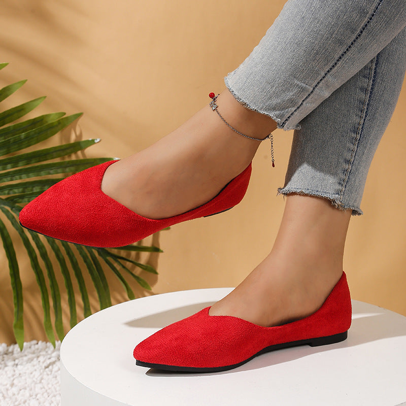 Women's Pointed Toe Ballet Flats Slip-On Comfortable