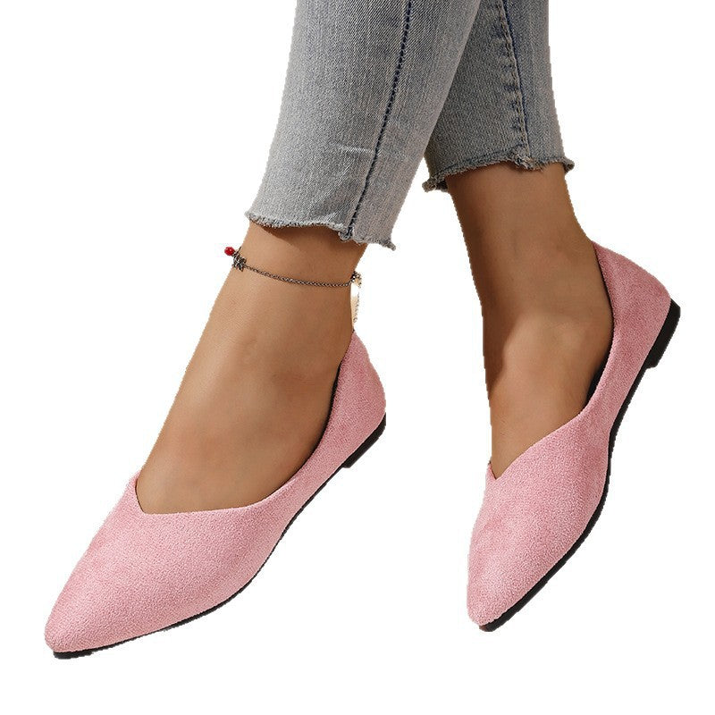 Women's Pointed Toe Ballet Flats Slip-On Comfortable