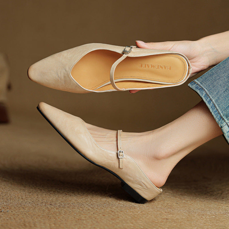 Noa Genuine Leather Mules