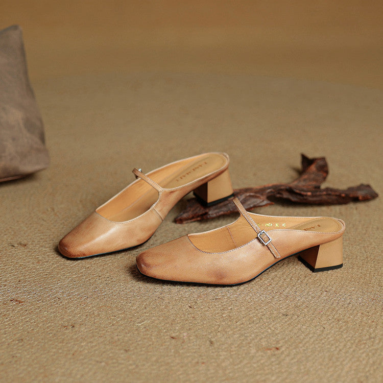 Esmer Genuine Leather Mules