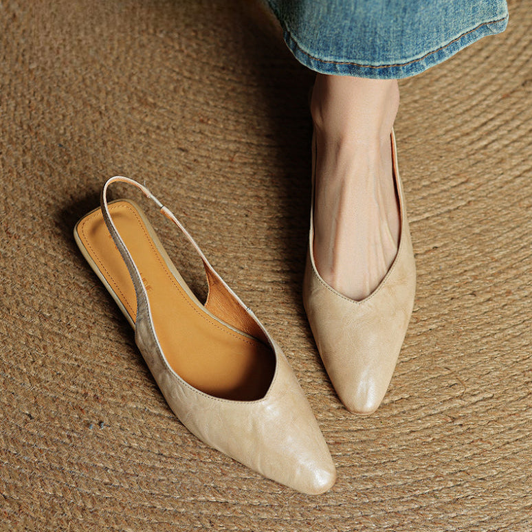 Amelie Genuine Leather Slingbacks