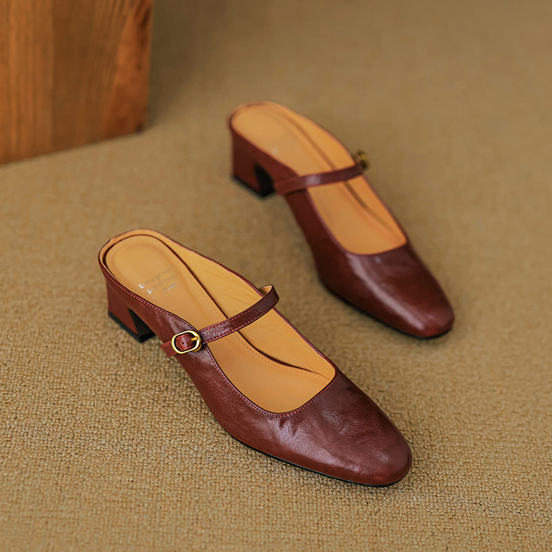 Vian Genuine Leather Mules