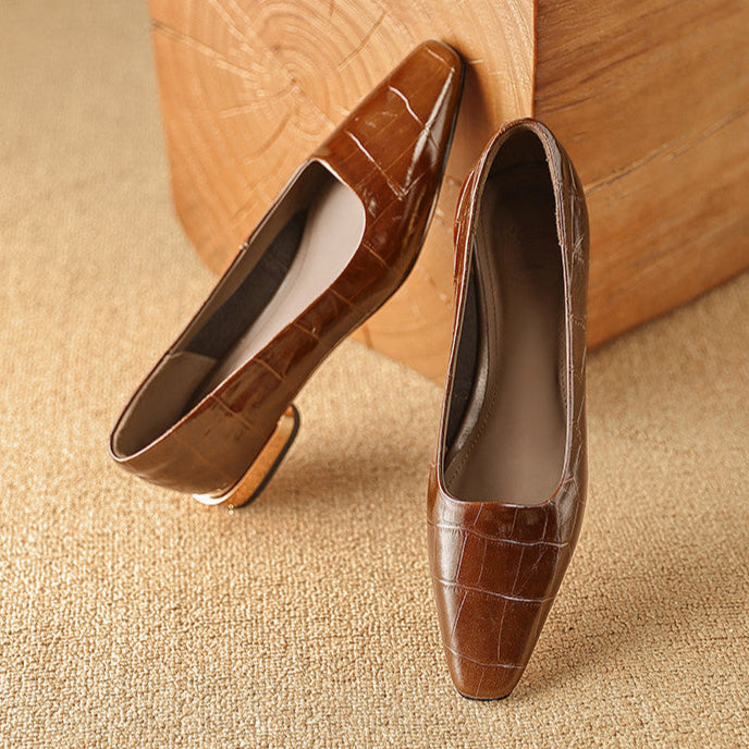Celene Genuine Leather Heels