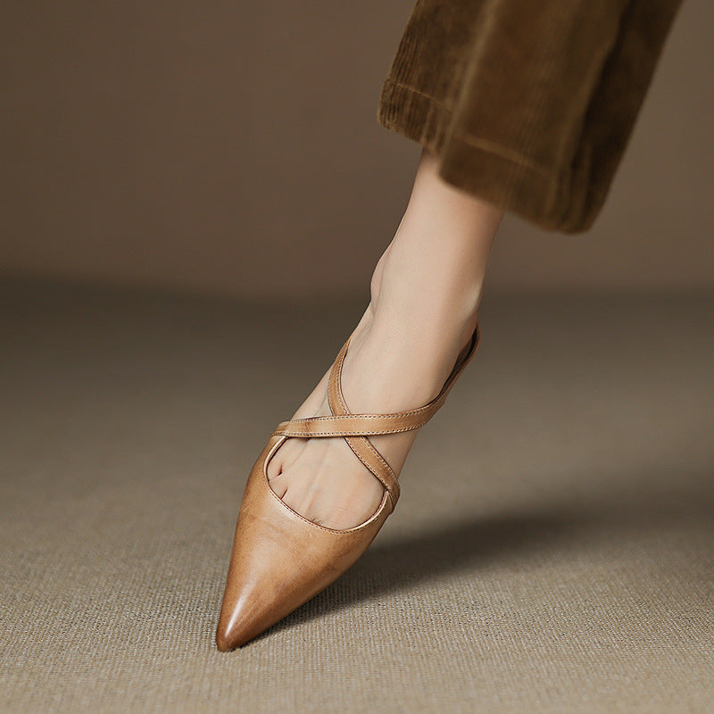 Scarlet Genuine Leather Mules
