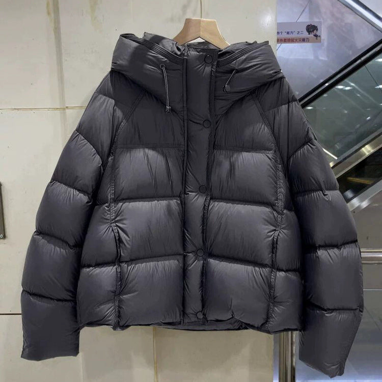 Women's Hooded Puffer Jacket with Drawstring