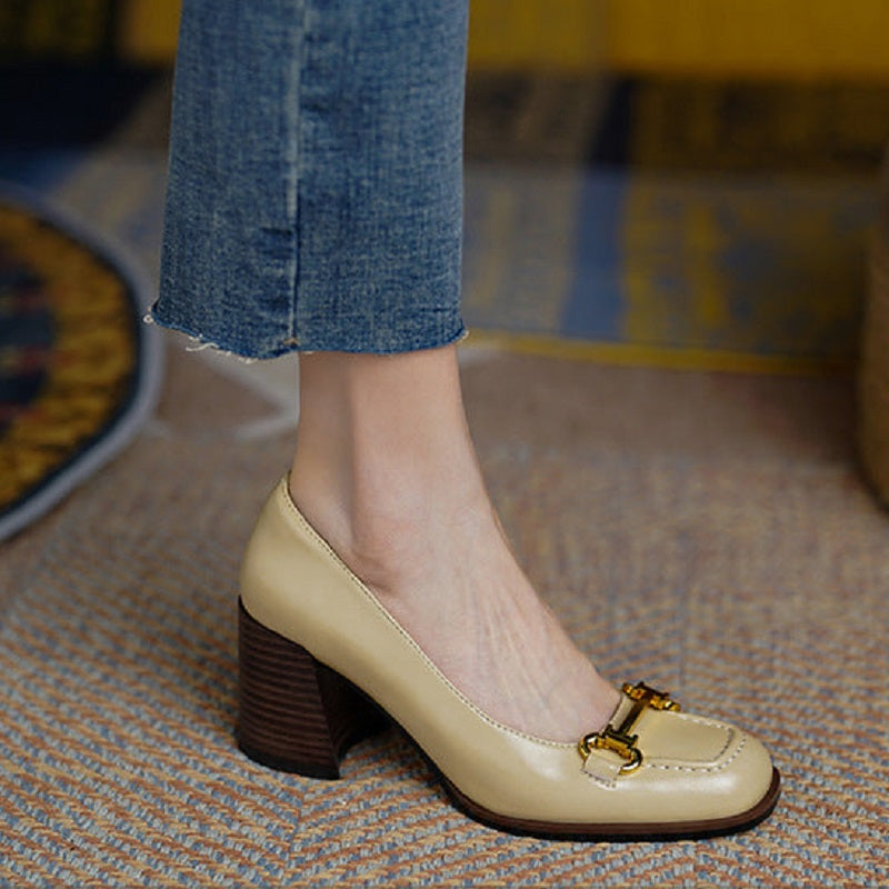 Velyn Genuine Leather Heels