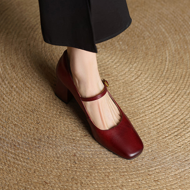 Lenara Genuine Leather Heels