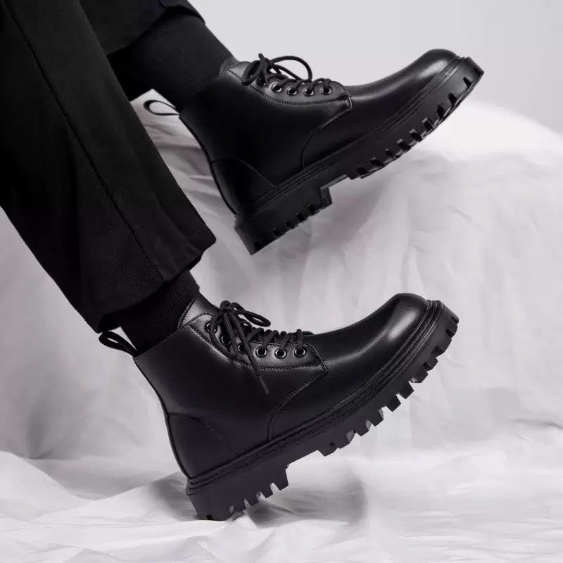 Women's Lace-Up Platform Boots with Chunky Sole