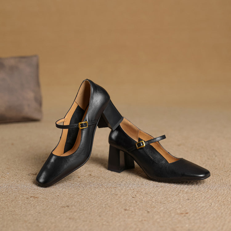Lenara Genuine Leather Heels