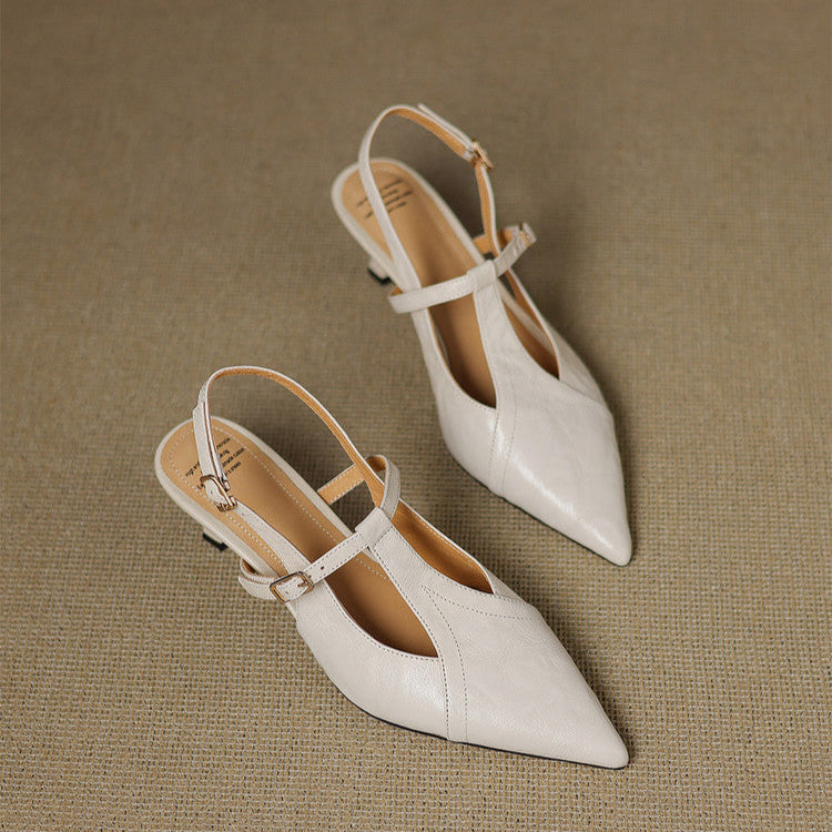 Noir Genuine Leather Heels