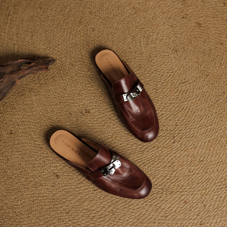 Carla Genuine Leather Mules