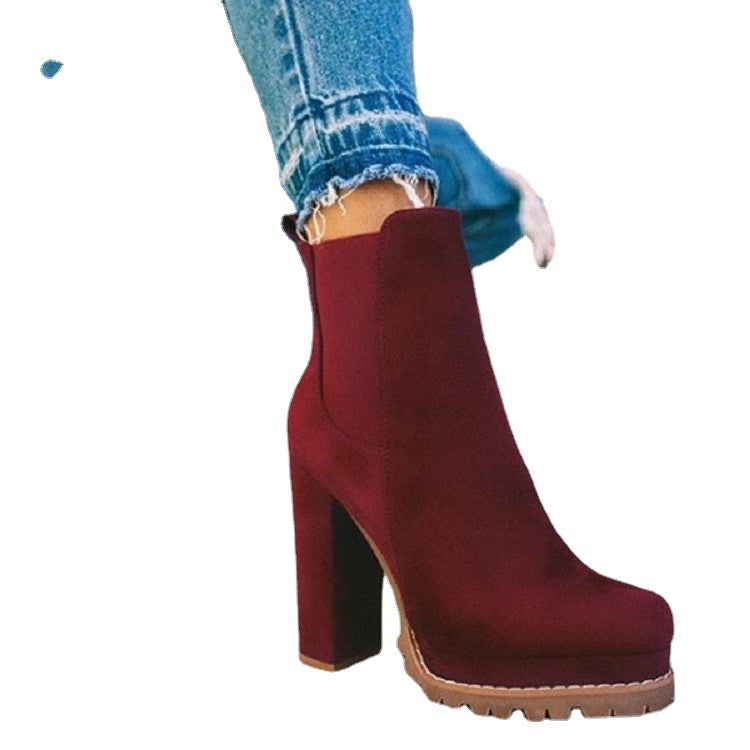 Women's Leopard Print Platform Chelsea Ankle Boots