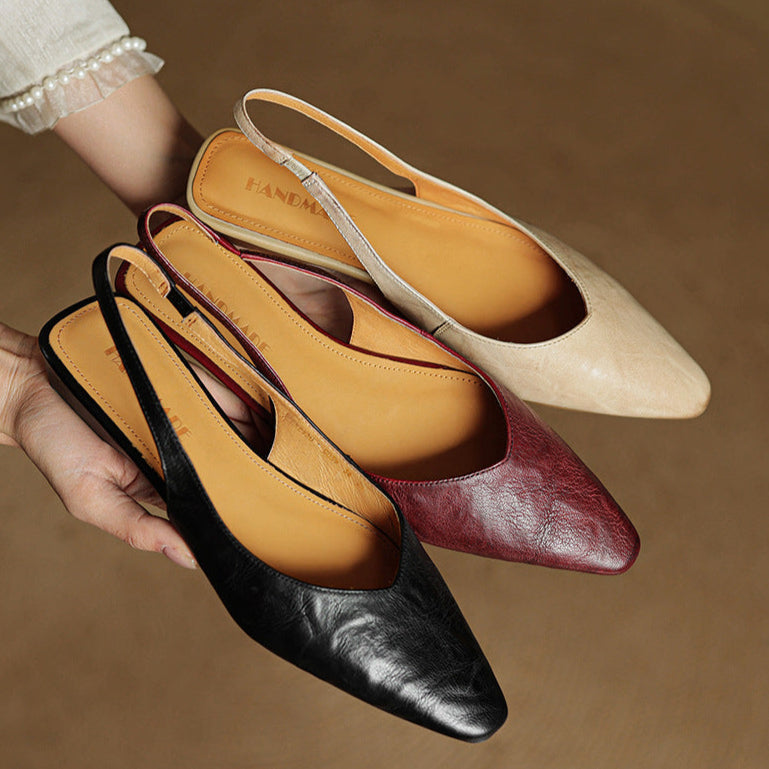 Amelie Genuine Leather Slingbacks