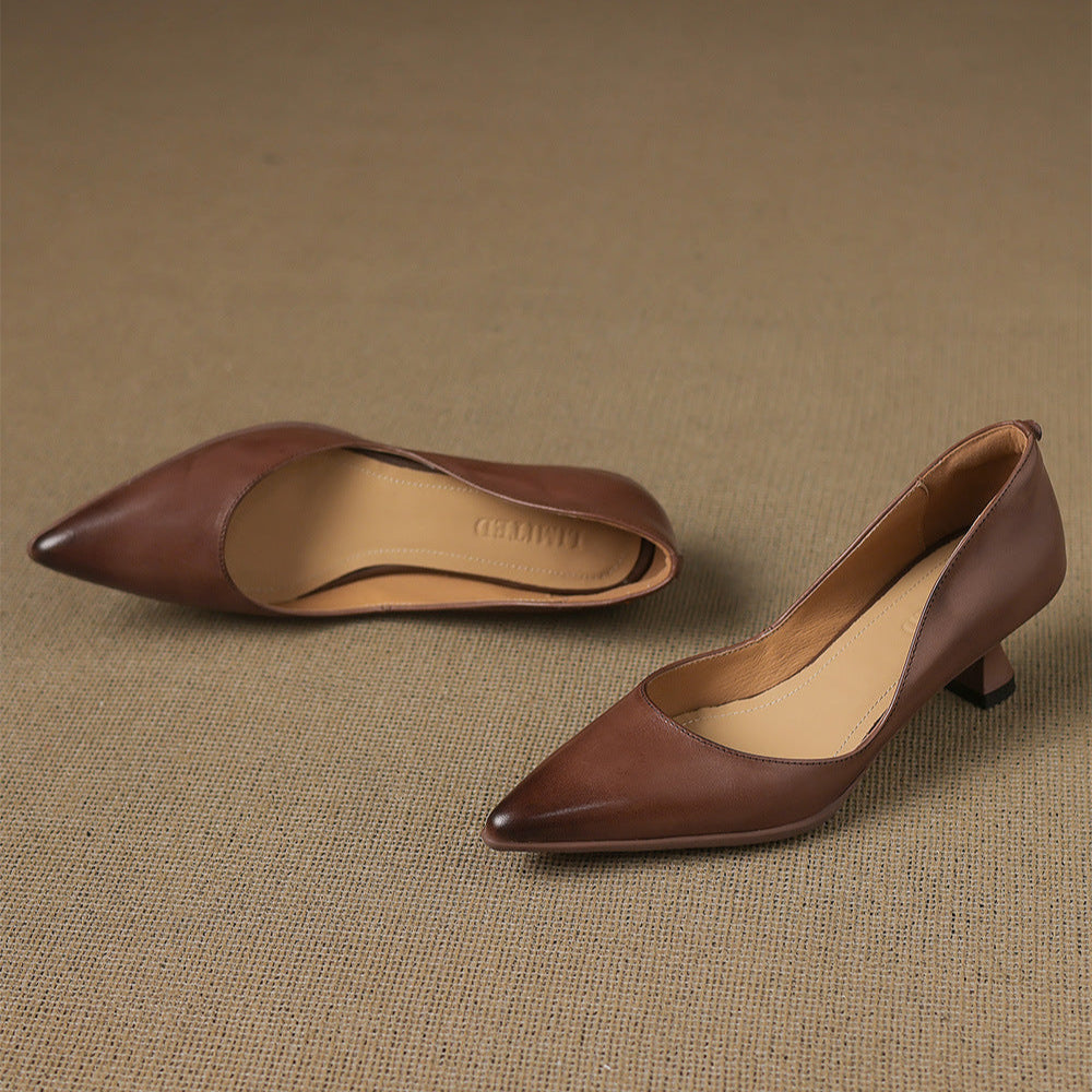 Elyia Genuine Leather Heels