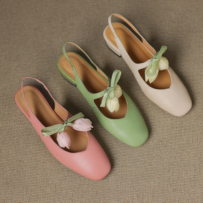 Tulip Genuine Leather Slingbacks