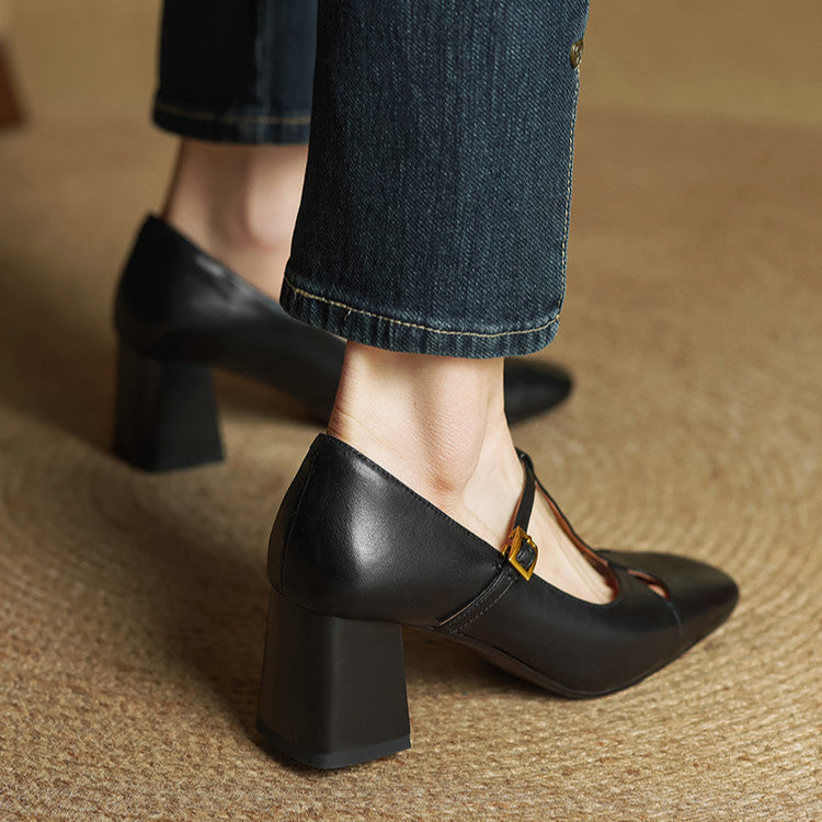 Elora Genuine Leather Heels