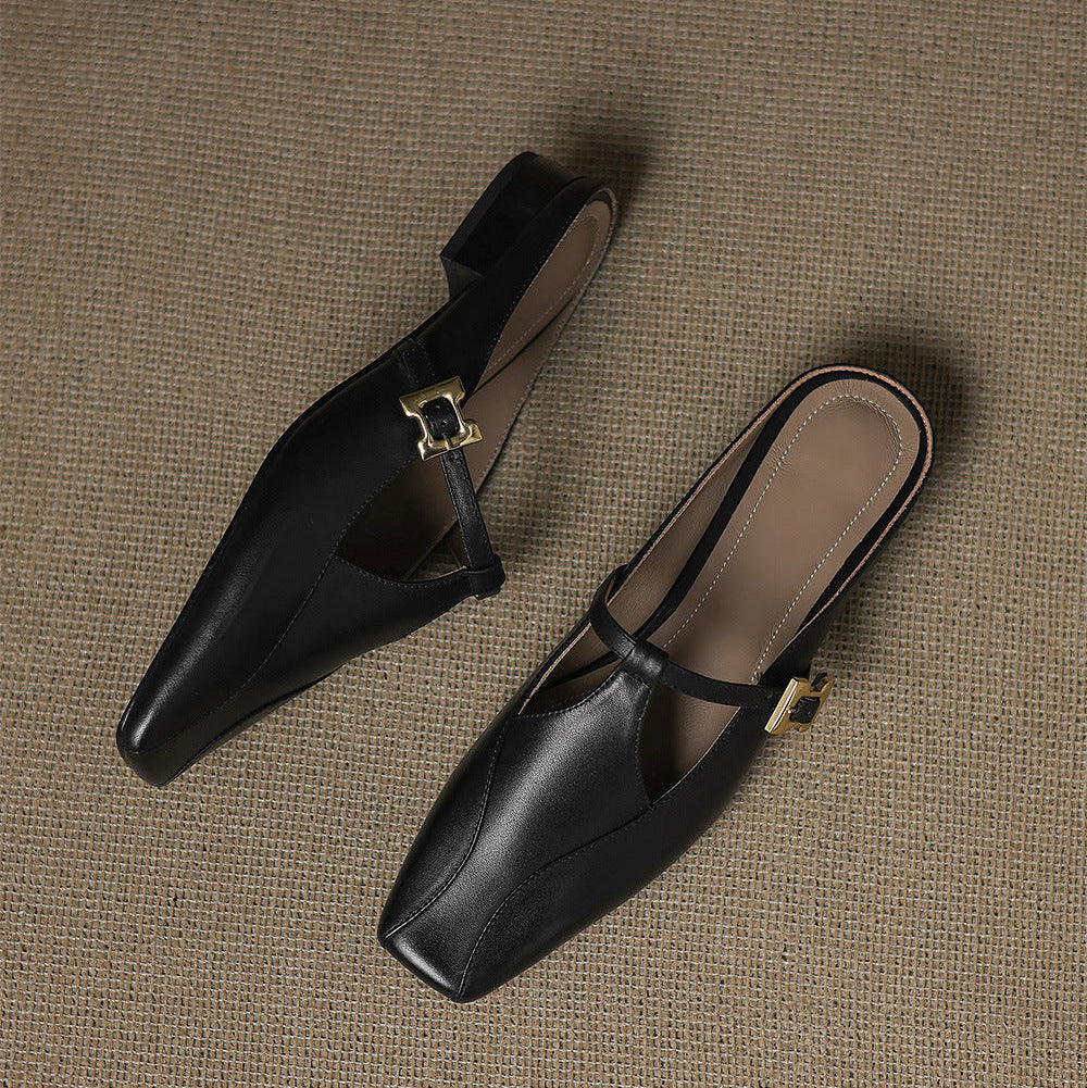 Keva Genuine Leather Mules
