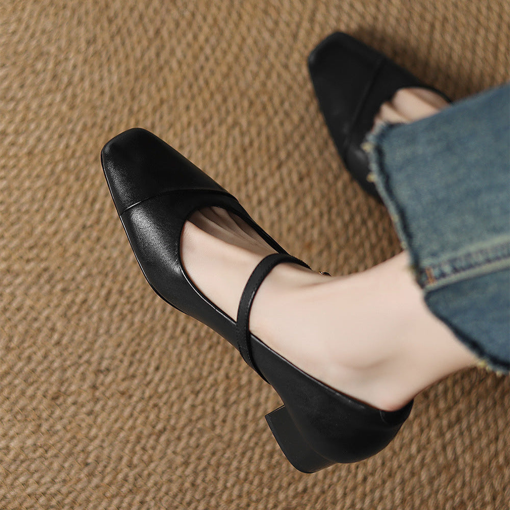 Clarette Genuine Leather Heels