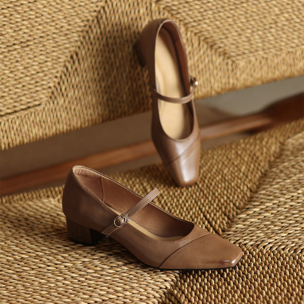 Clarette Genuine Leather Heels