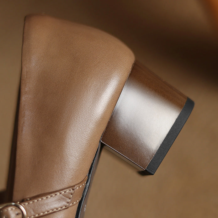 Clarette Genuine Leather Heels