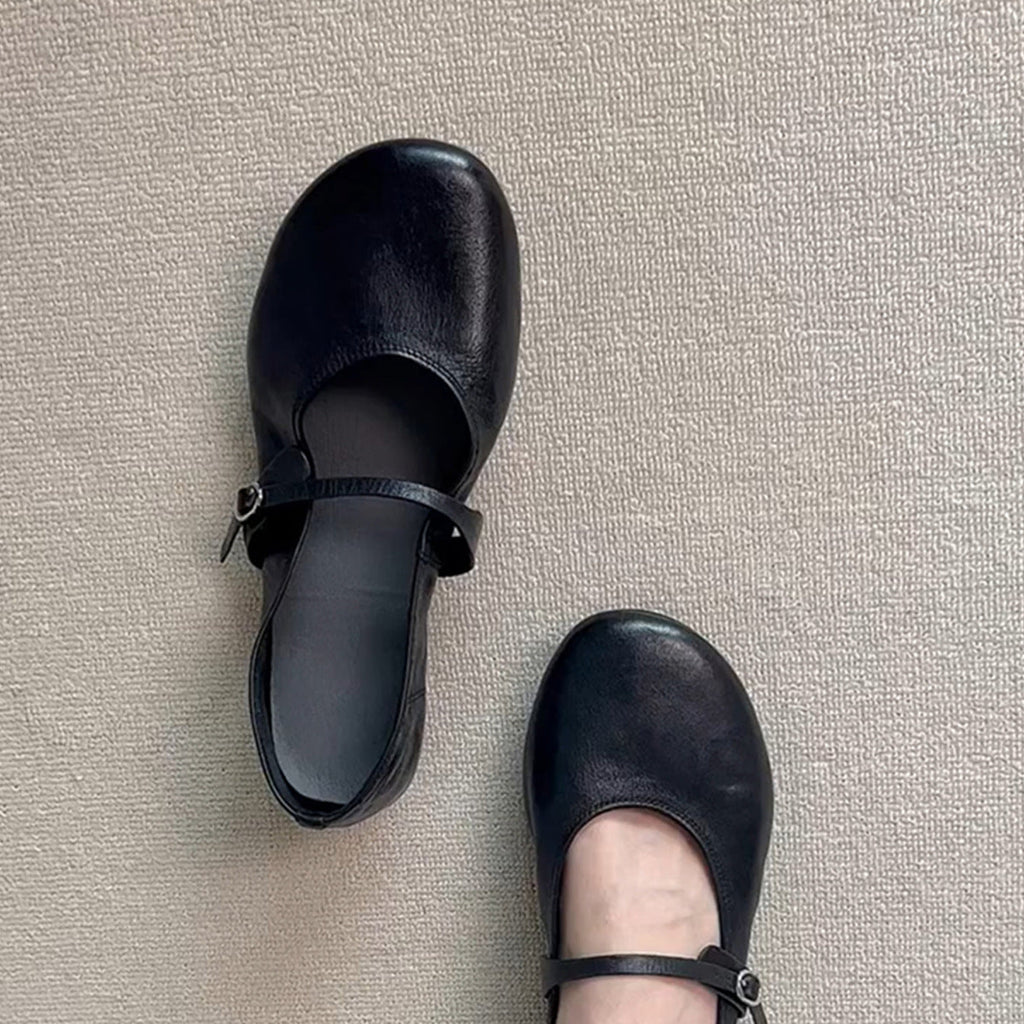 Women's Mary Jane Flats with Adjustable Strap