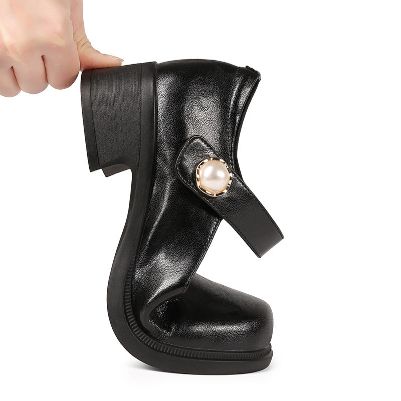 Women's Mary Jane Shoes with Adjustable Strap and Block Heel