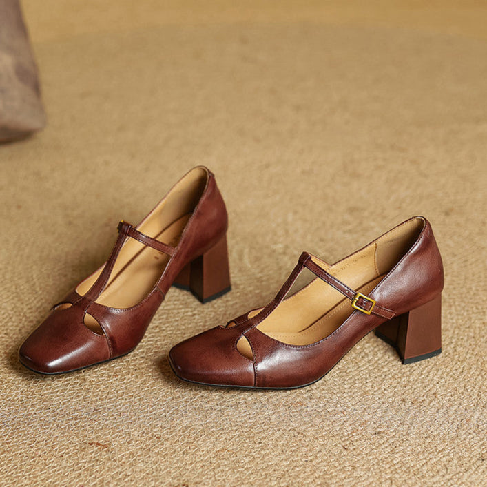 Elora Genuine Leather Heels