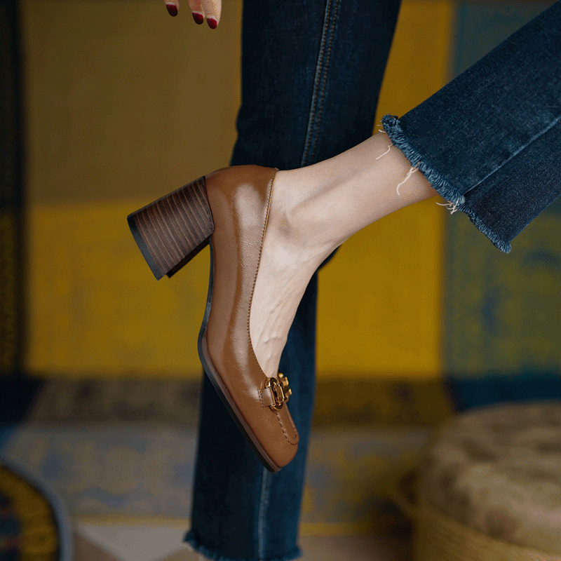 Velyn Genuine Leather Heels