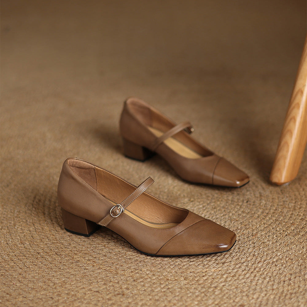 Clarette Genuine Leather Heels