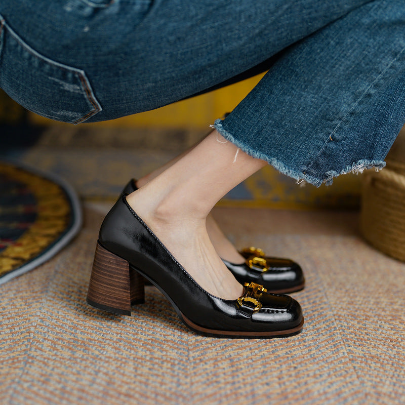 Velyn Genuine Leather Heels