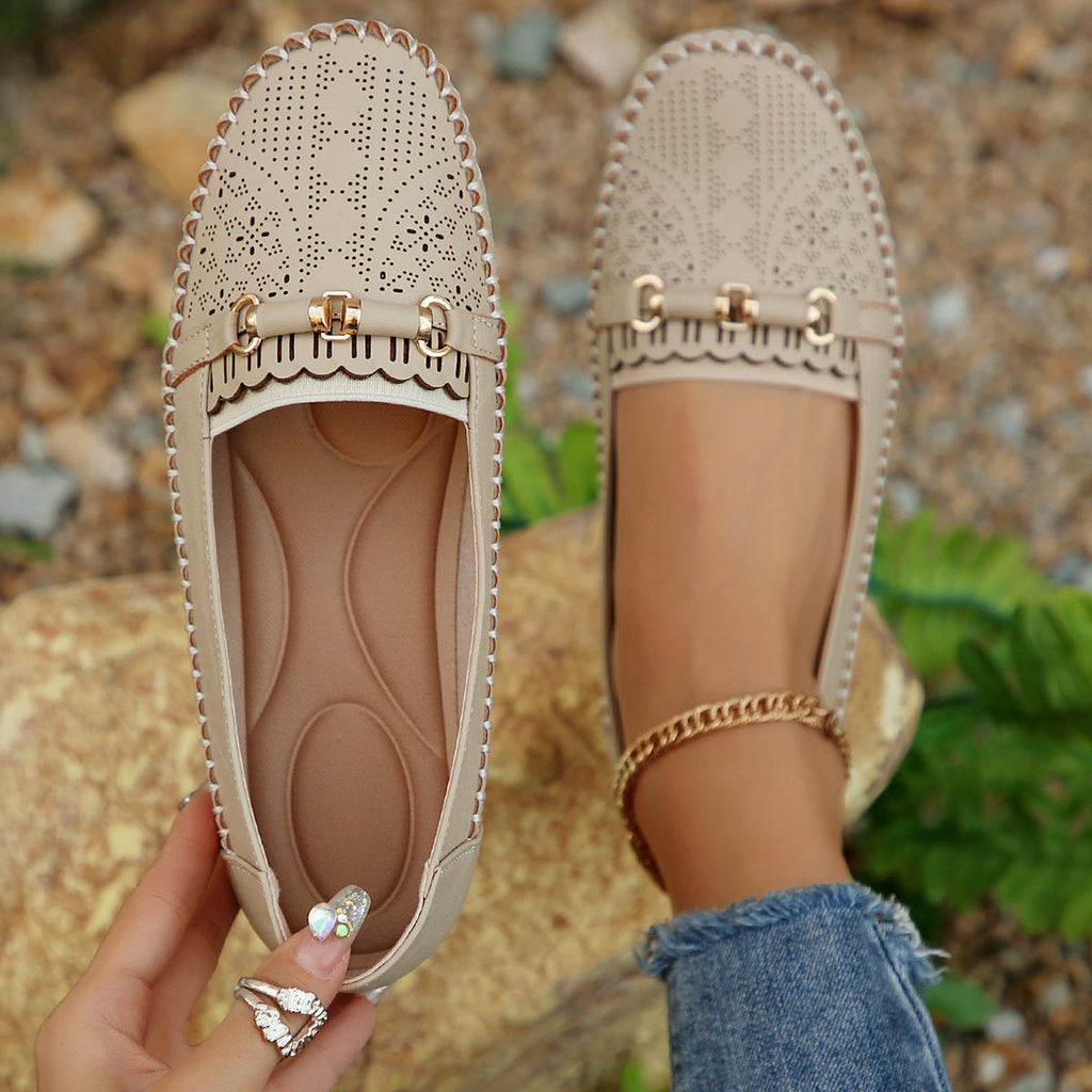 Women's Perforated Loafers with Cushioned Footbed