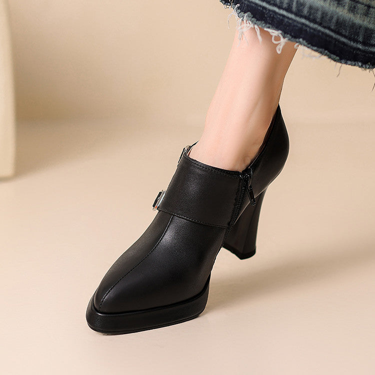 Nyrix Genuine Leather Heels