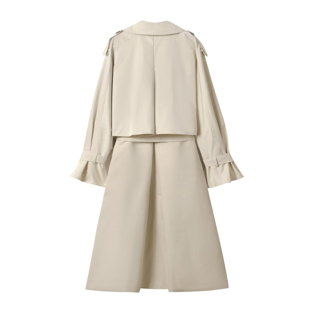 Women's Oversized Trench Coat with Wide Lapels
