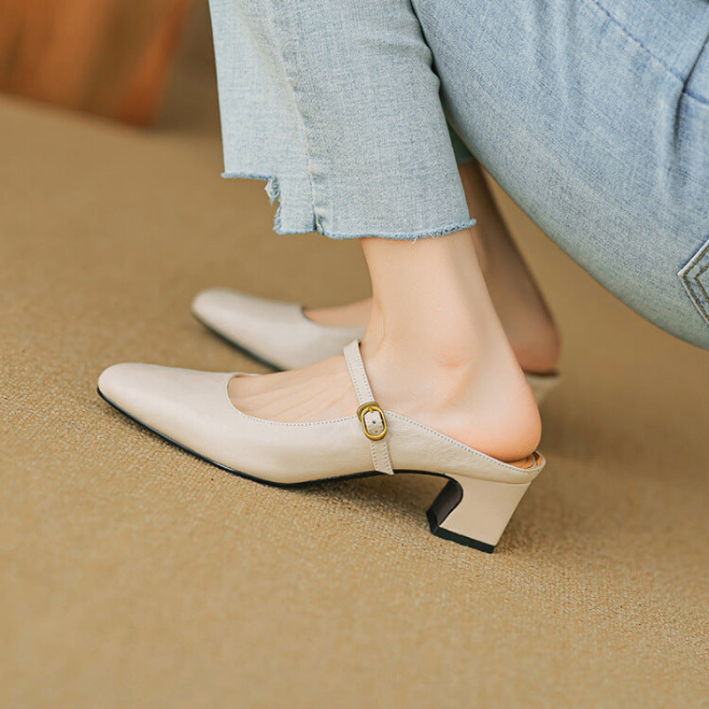 Vian Genuine Leather Mules