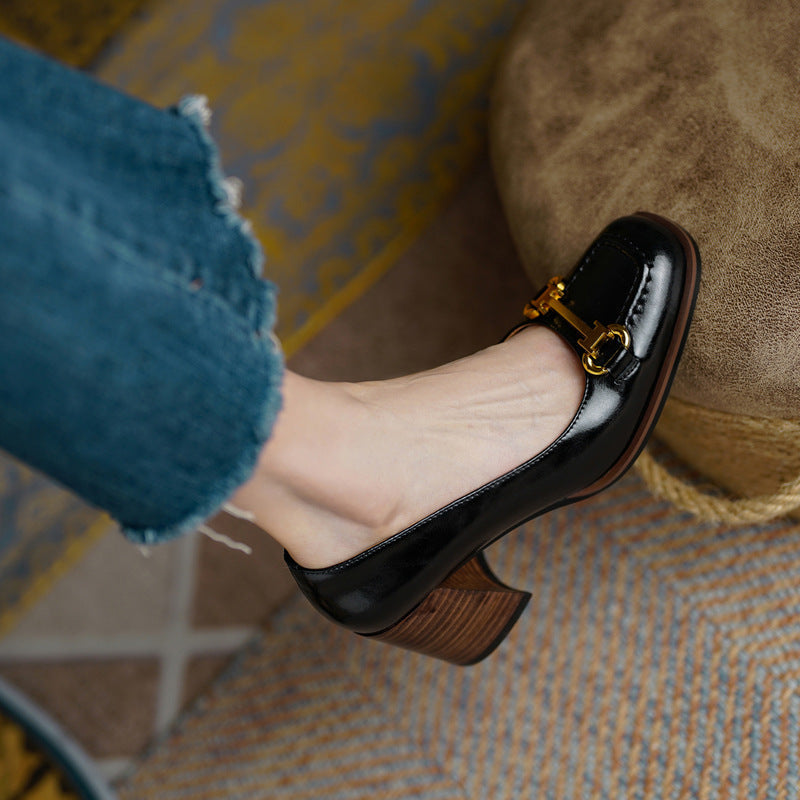 Velyn Genuine Leather Heels