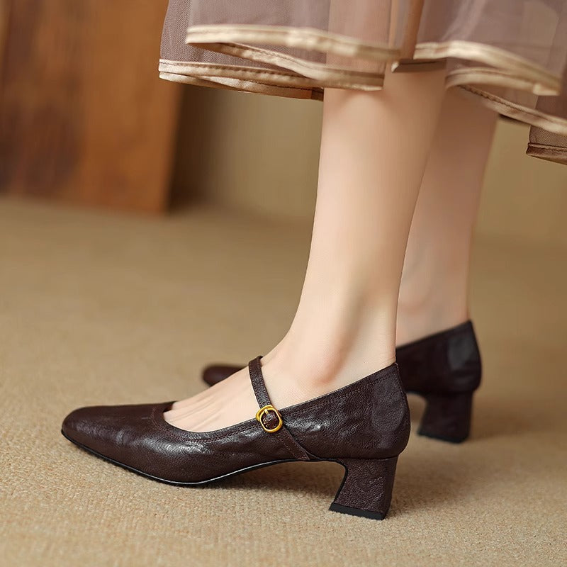 Remina Genuine Leather Heels